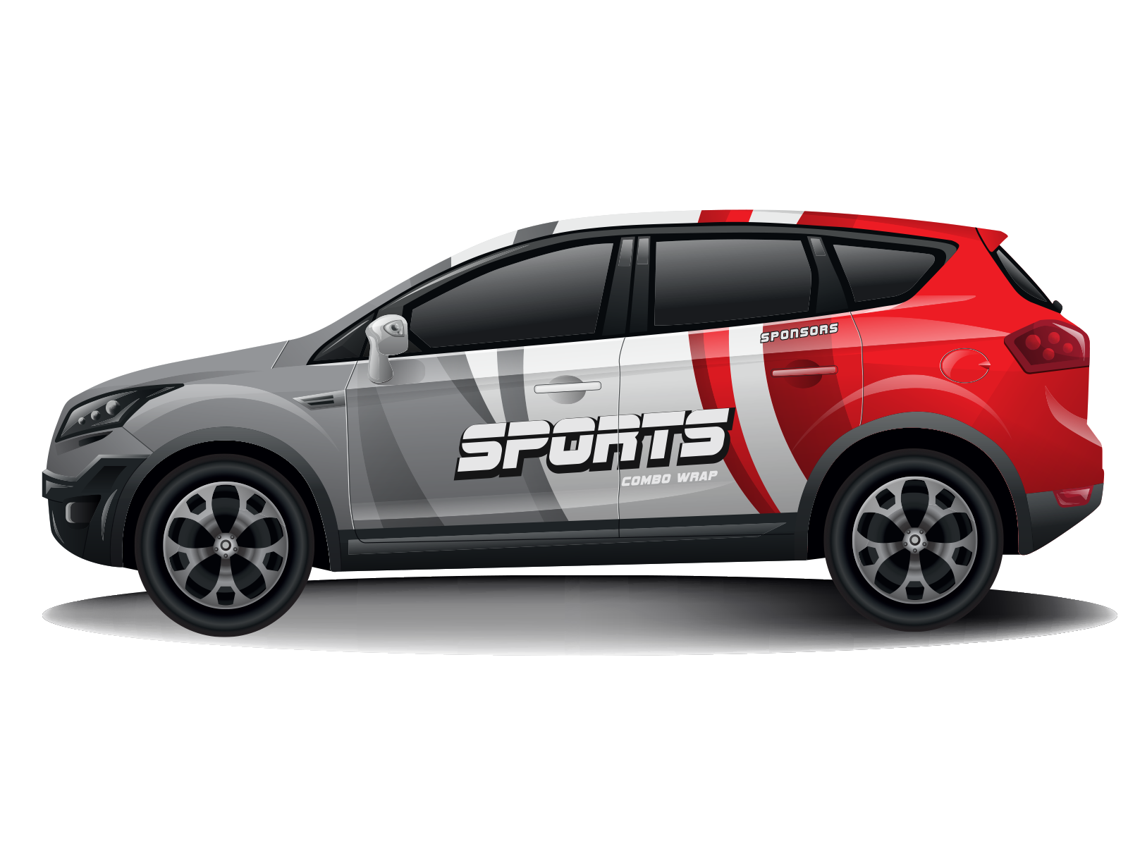 Car wrap Abu Dhabi – company car branded with printed vinyl graphics